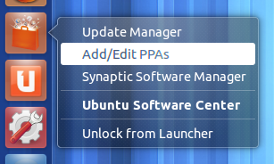 ubuntu software center quicklist for precise pangolin