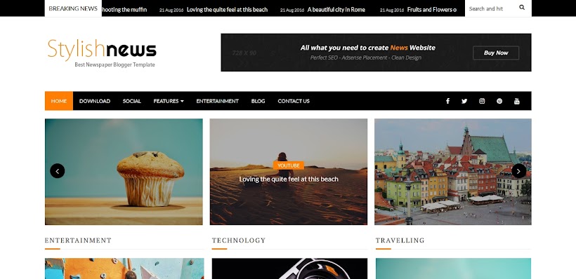 Stylish Free Blogger Template