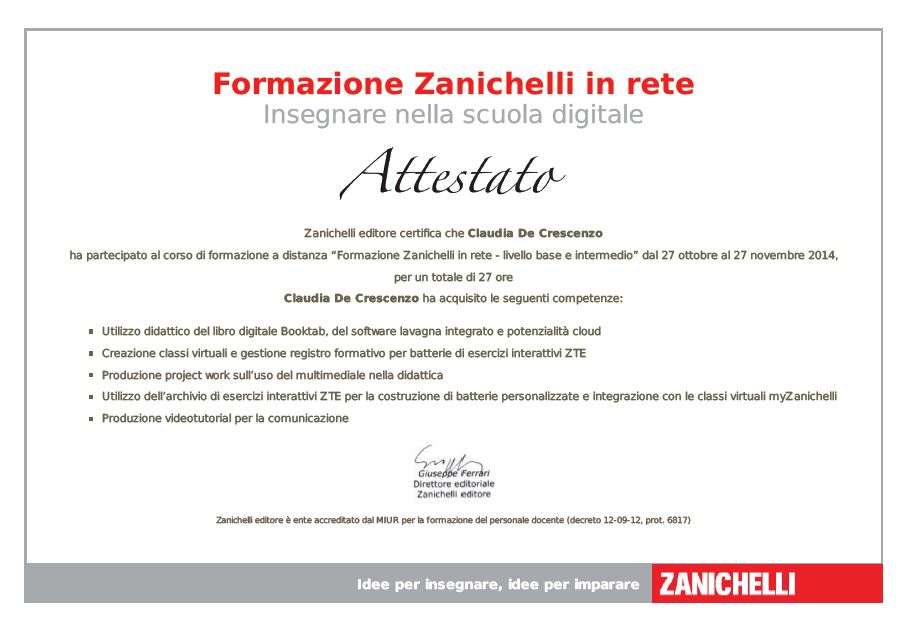 Zanichelli Formazione 2015