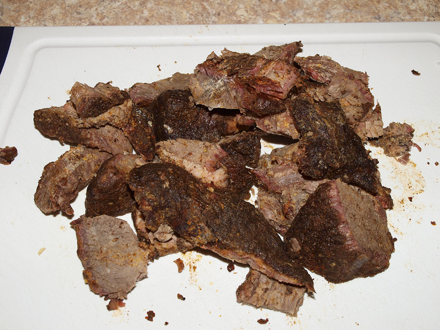 Pellet Smoker Cooking Brisket Burnt End Chili