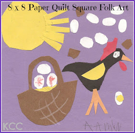 8 x 8 Quilt Square Pattern for Kids Chicken