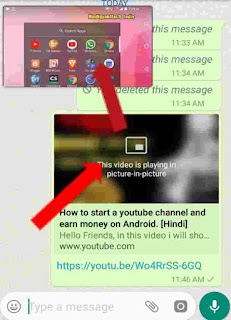 Picture in picture mode on Whatsapp Picture in picture mode on Whatsapp