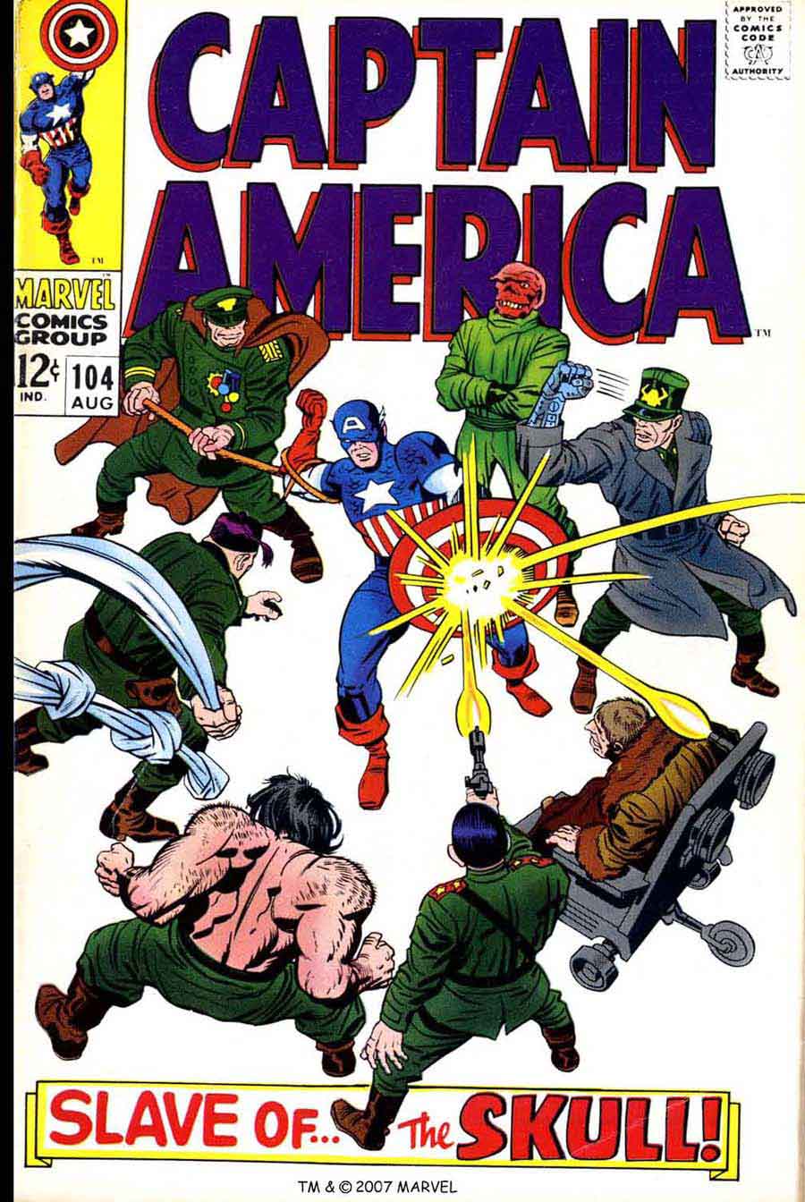 Captain America v1 #104 marvel comic book cover art by Jack Kirby