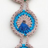 free crochet pattern peacock feather necklace jewelry thecuriocraftsroom the curio crafts room