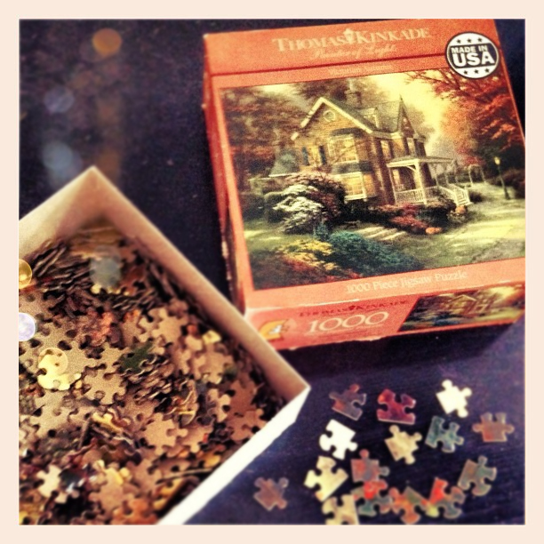 thomas kinkade fall puzzle