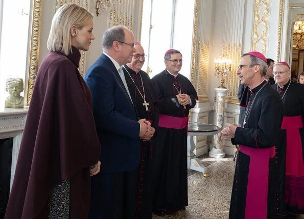 Archbishop Dominique-Marie David had been appointed Archbishop of Monaco by Pope Francis. Princess Charlene Akris cape