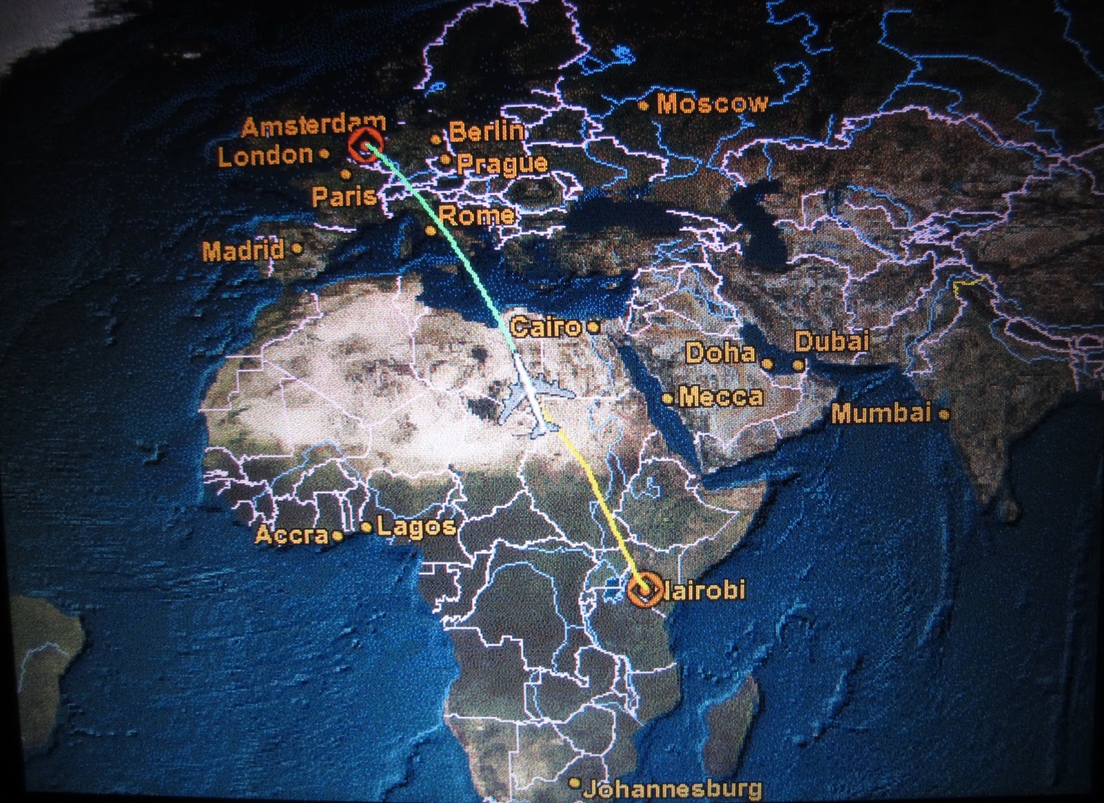 The Timetablist KLM Nairobi to Amsterdam,