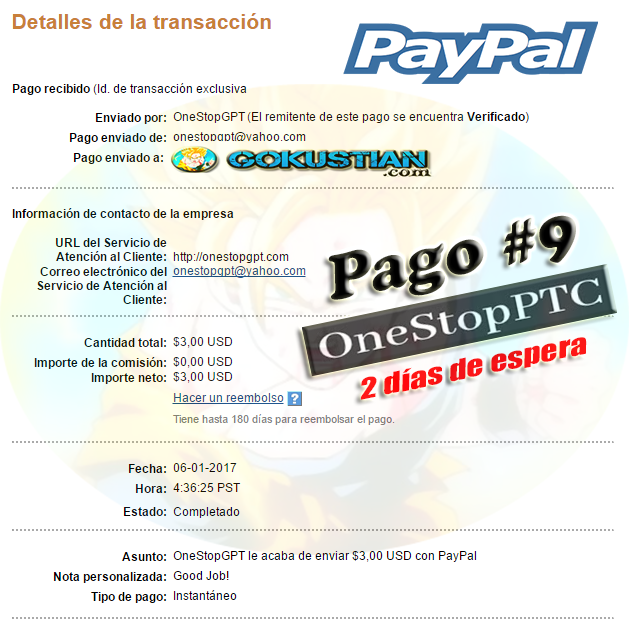OneStopPTC 9° Comprobante de pago