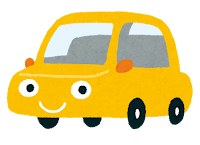 車のキャラクターのイラスト（黄色）