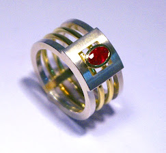Ruby Double Parallel Lines Ring
