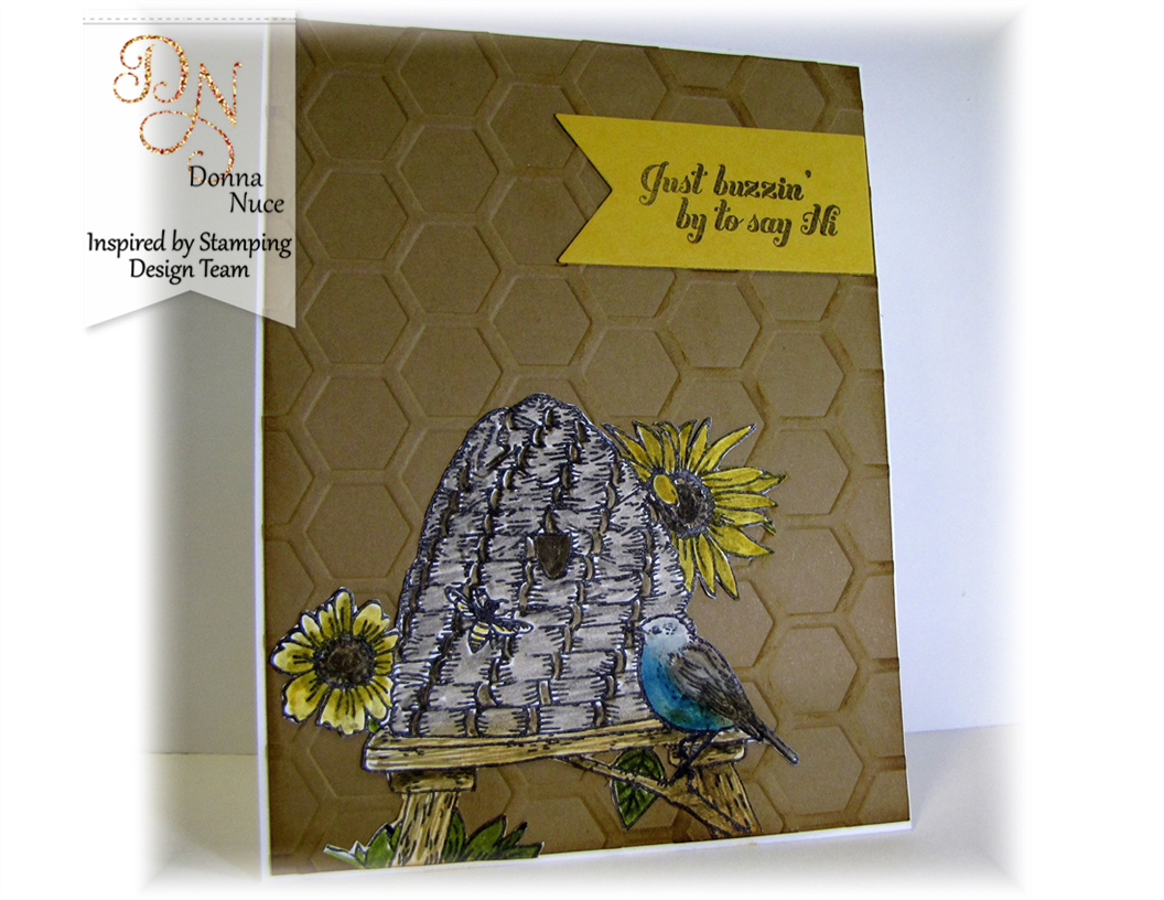 Inspired by Stamping, Crafty Colonel Donna Nuce, Honey Bee Stamp Set, Just Because Card