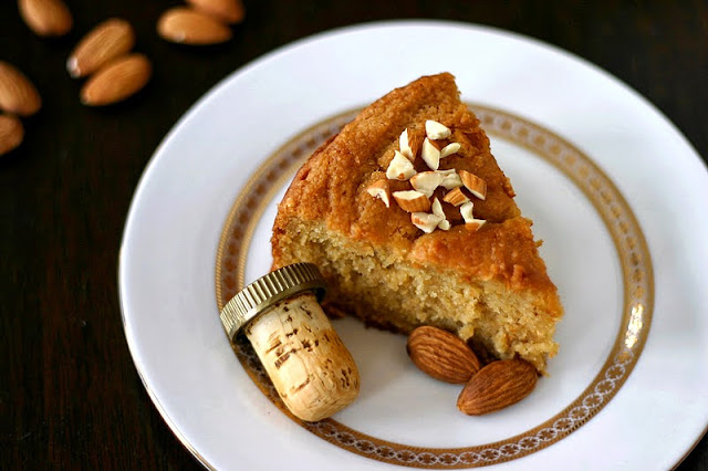 This Healthy Rum-Drenched Almond Pound Cake is so soft, fluffy, and sweet, it doesn't taste guilt free, whole grain, and low sugar one bit!