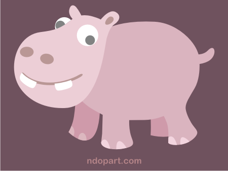 Download Vector: cute hippo (hippopotamus)