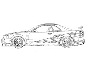 #6 Fast and Furious Coloring Page