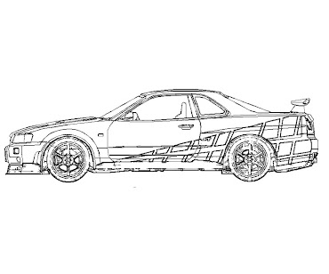 #5 Fast and Furious Coloring Page