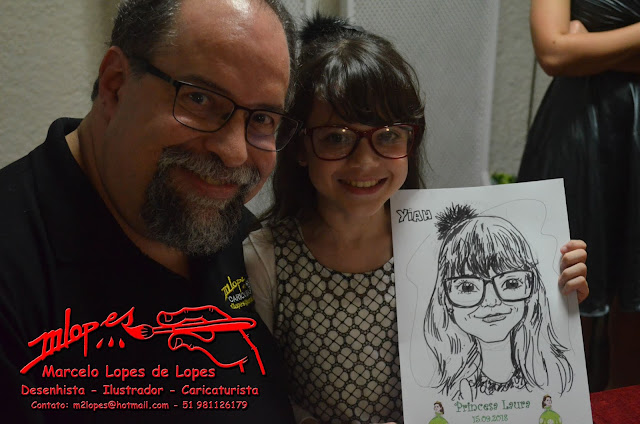 Caricaturas ao vivo com o Desenhista Marcelo Lopes de Lopes