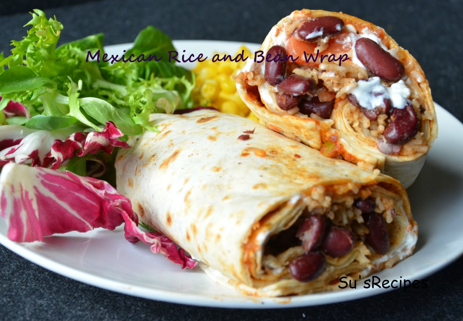 Su's Recipes Mexican Rice and Bean Wrap