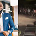 See the long queue of people begging for money in front of Davido’s house (Video)