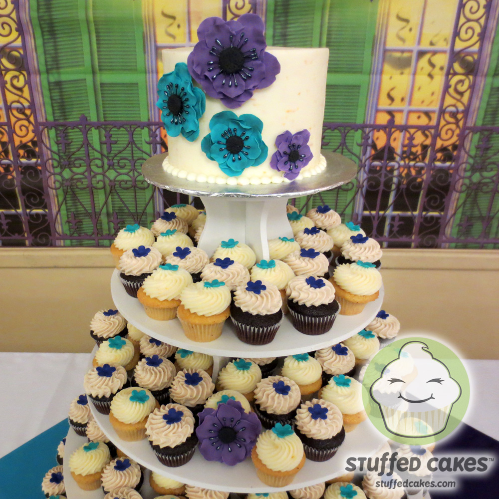 Stuffed Cakes Purple and Teal Wedding Cutting Cake and Stuffed Cakes Purple and Teal Wedding Cutting Cake and