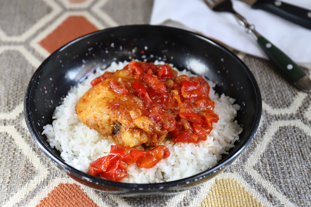 Cookistry Braised Chicken with Peppers and Tomatoes (Poulet Basquaise)