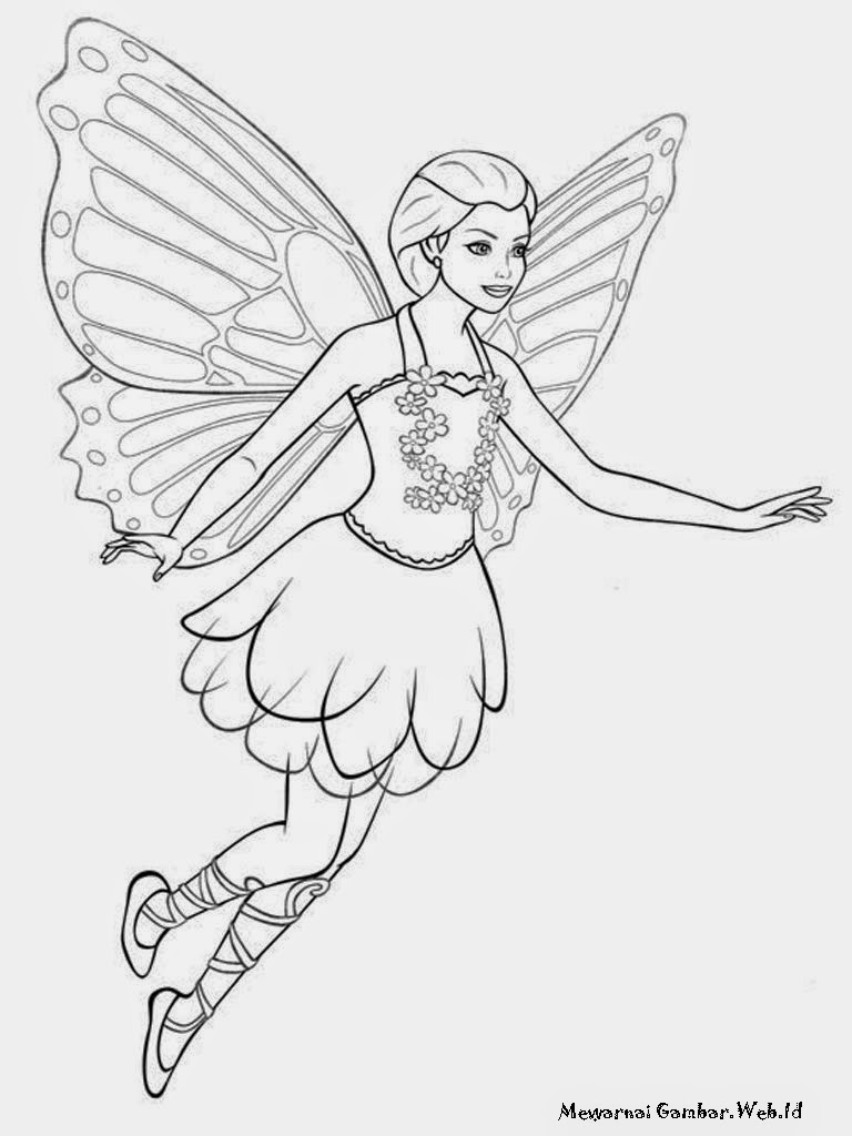Mewarnai Gambar Barbie Mariposa Mewarnai Gambar