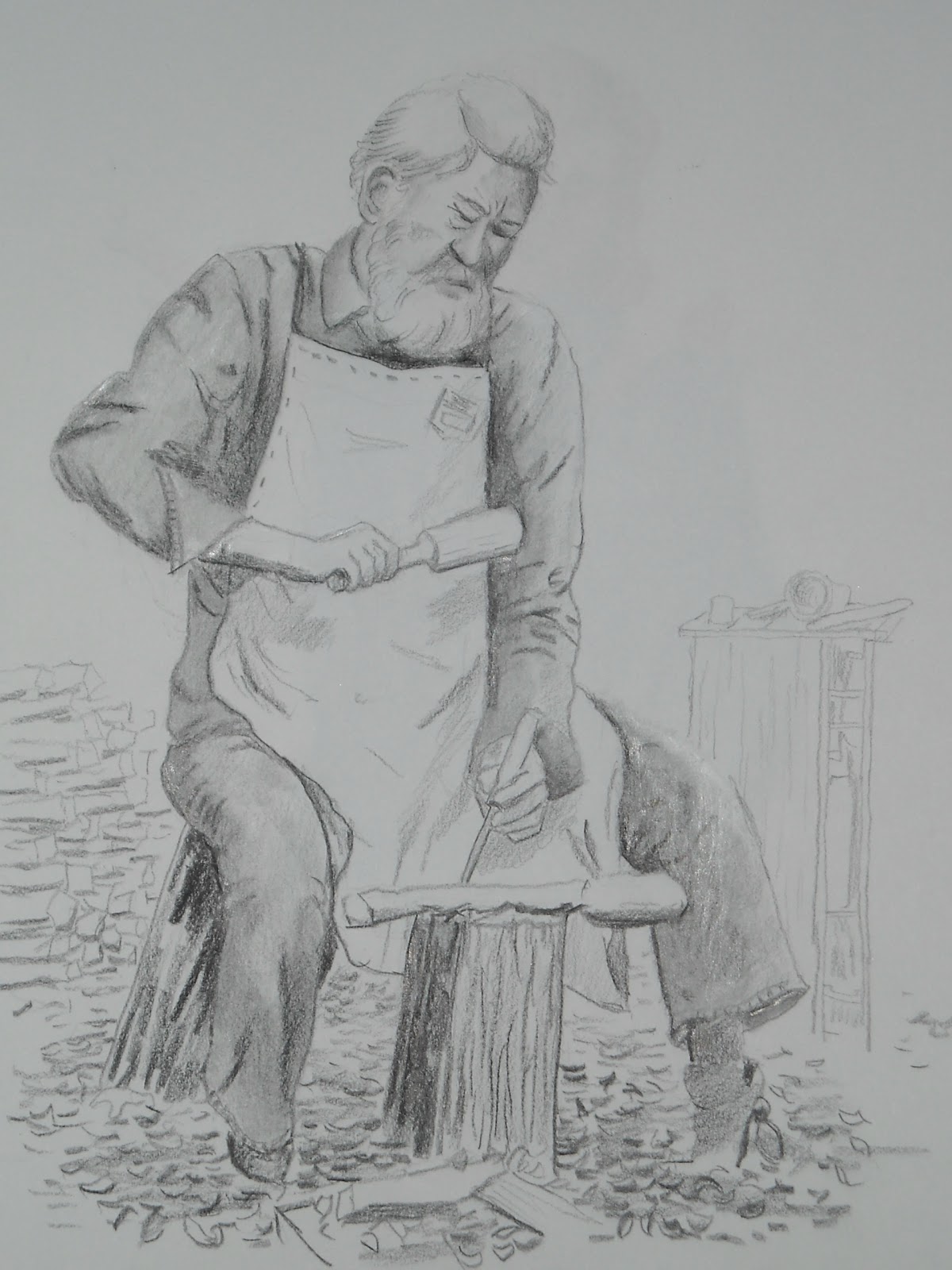 Portraits by Adron: Pencil Sketch of a Woodcutter