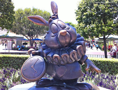 White Rabbit Disneyland hub bronze statue