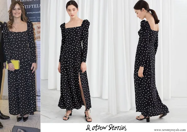 Princess Sofia wore &Other Stories Ruched Polka Dot Maxi Dress