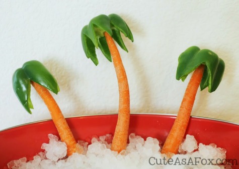 Carrot Palm Tree with Green Peppers