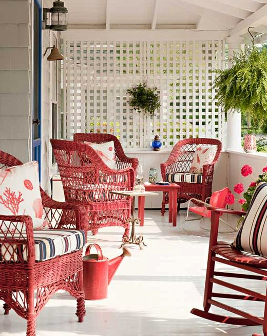 Red Wicker Chairs