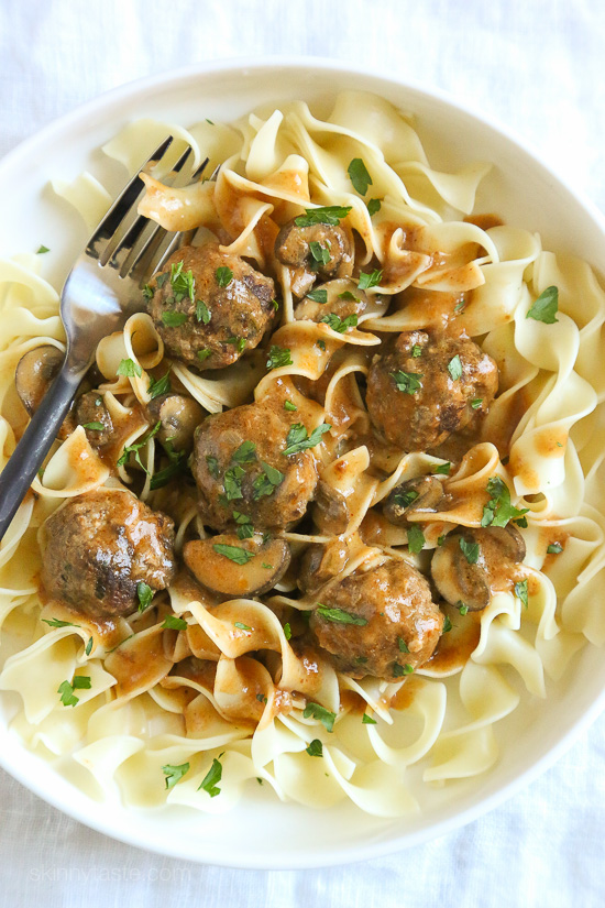 Turkey Meatball Stroganoff from Skinnytaste (Instant Pot, Slow Cooker