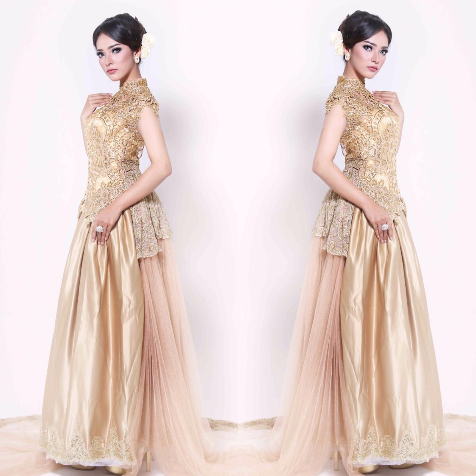 plain golden gown