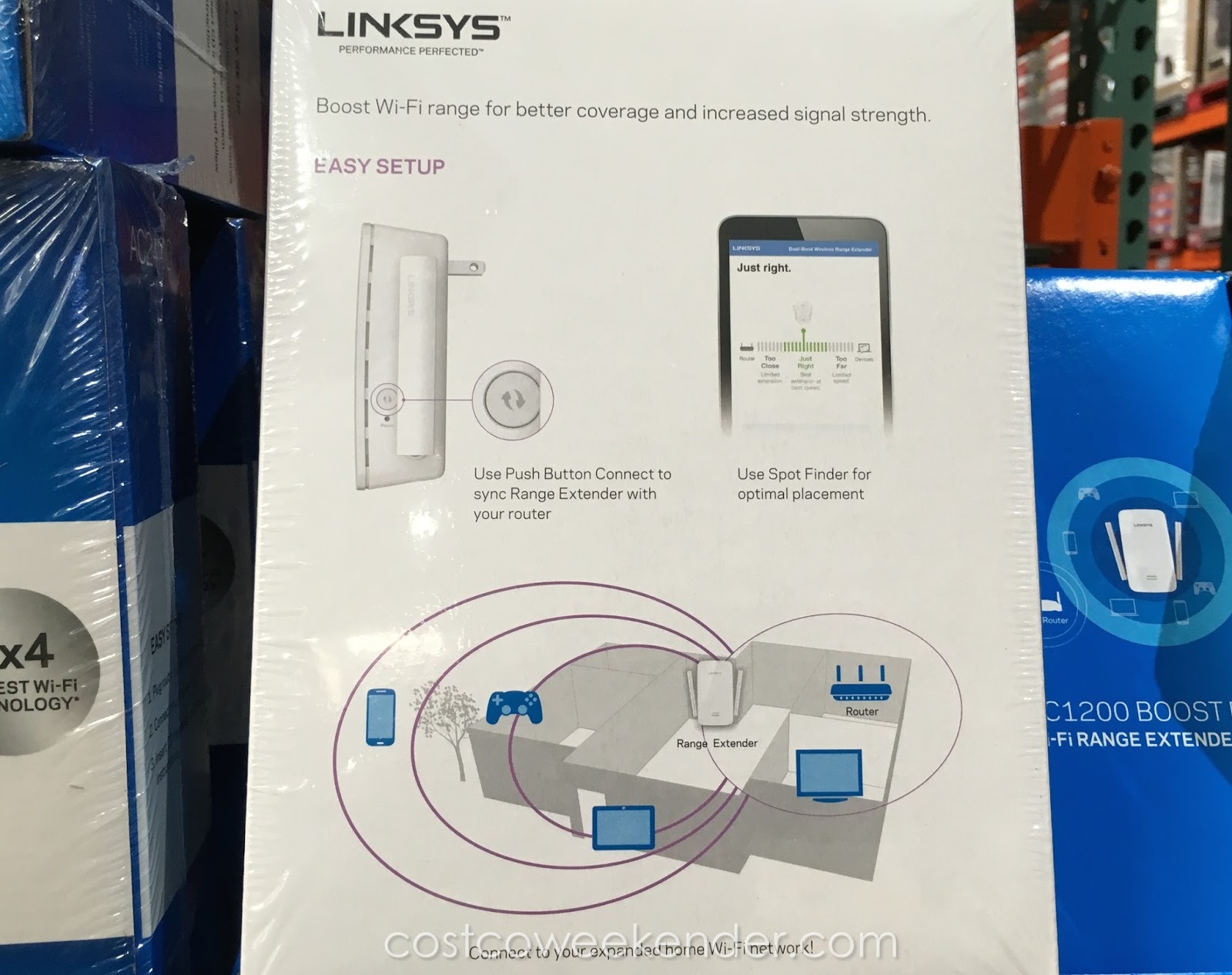 Linksys AC1200 Boost EX WiFi Range Extender (RE6400) Costco Weekender