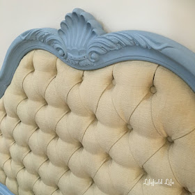 French Bed head in ASCP Louis Blue by Lilyfield Life