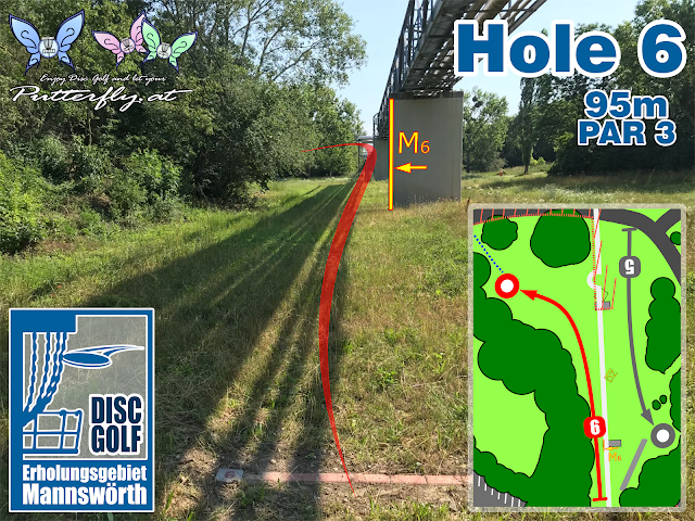Hole 6 Disc Golf Parcours Erholungsgebiet Mannswörth - Schwechat Hole 6 Disc Golf Parcours Erholungsgebiet Mannswörth - Schwechat