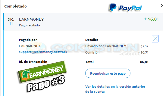 Tercer Pago de Earn Money Network