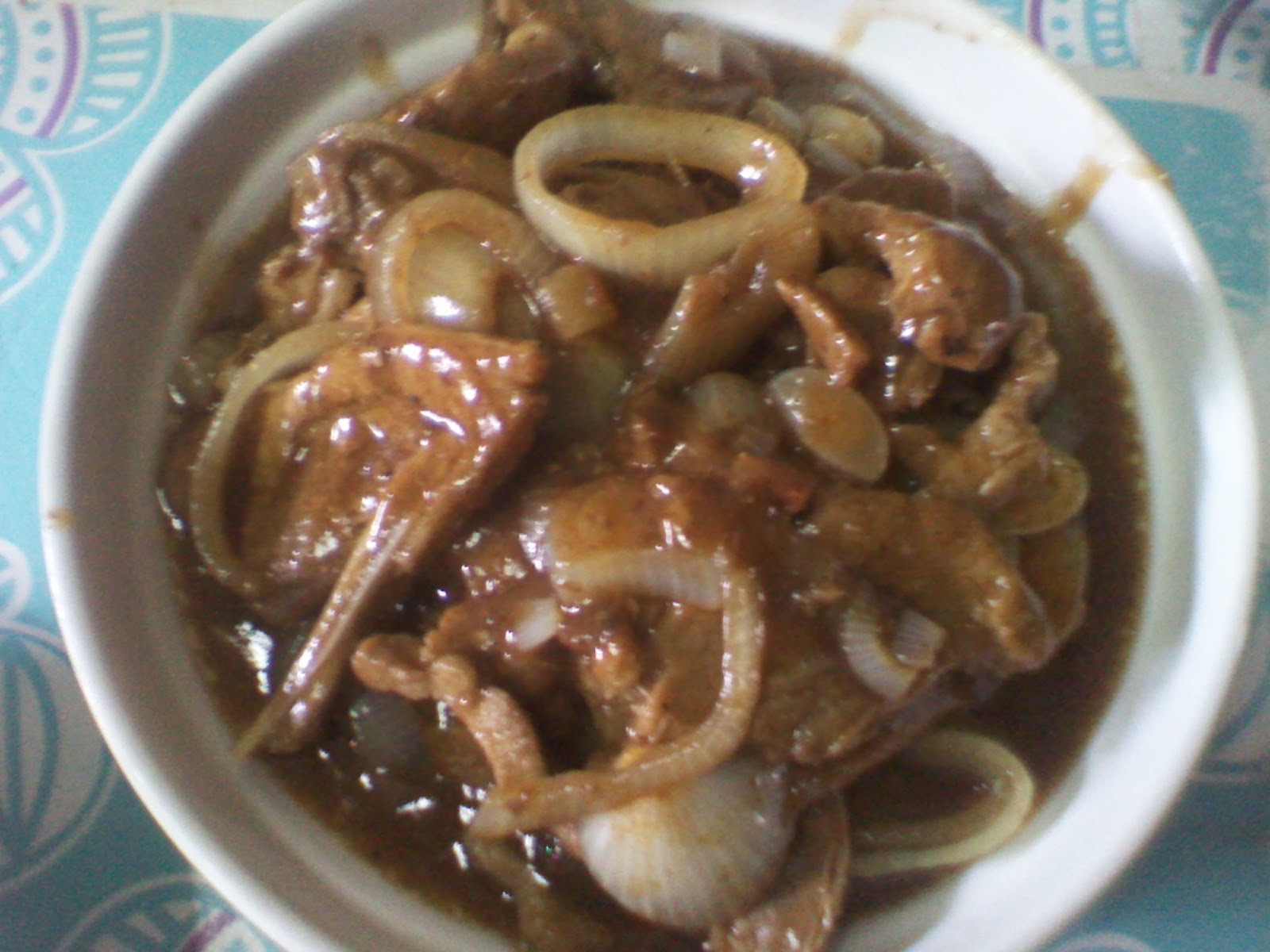 Pork Steak with Onion and Gravy Sauce