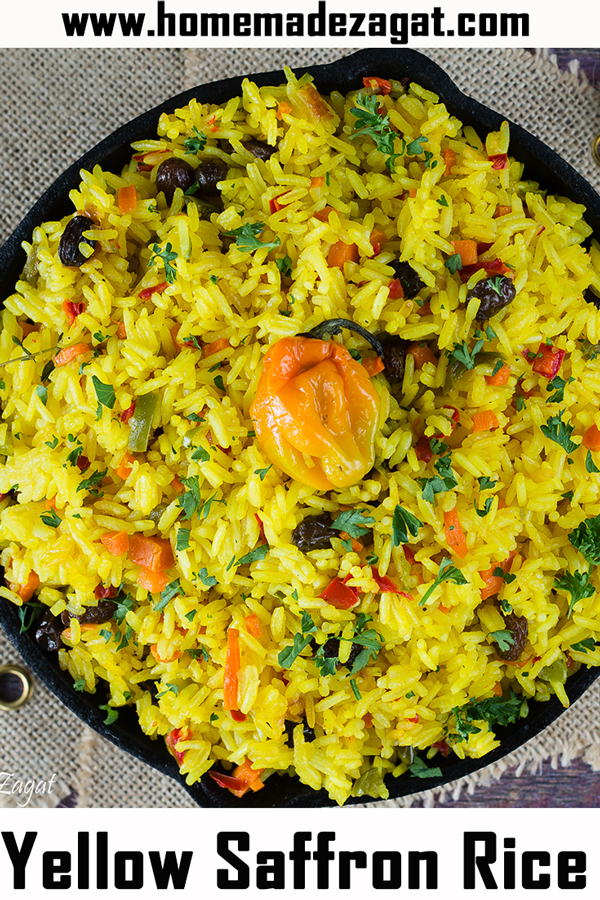 Yellow Saffron (Turmeric) Rice Caribbean Style