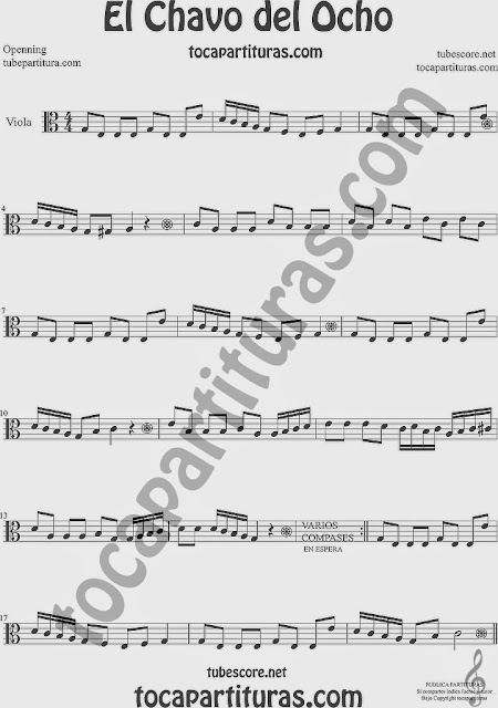El Chavo del Ocho  Partitura de Viola Sheet Music for Viola Music Score