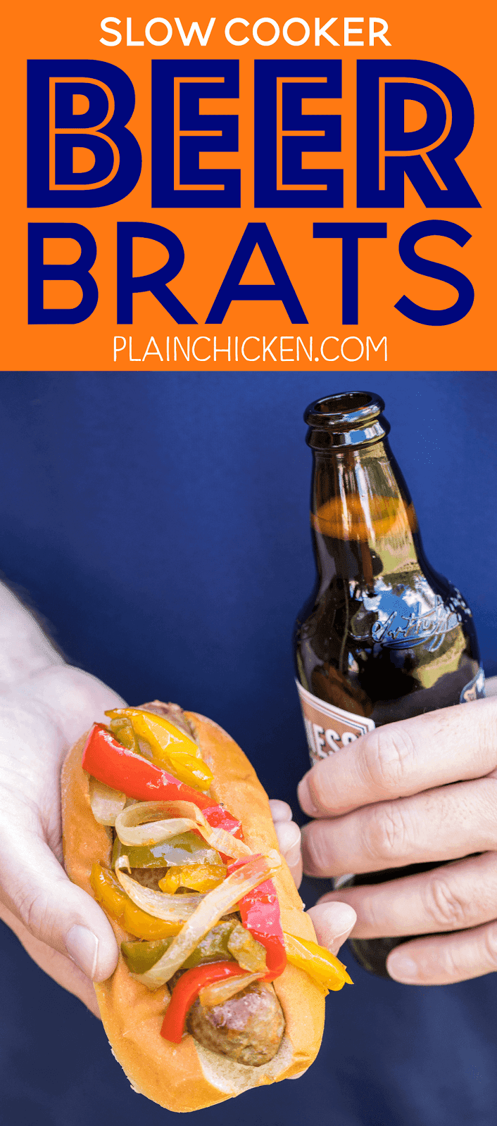 Slow Cooker Beer Brats {Football Friday} Plain Chicken