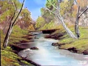 Oil Paintings of 3 bubbling stream Bob Ross Art for sale by Artists - bubbling stream bob ross