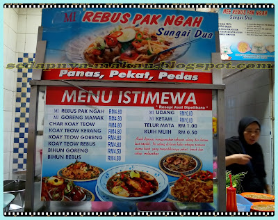 Senarai menu dan harga