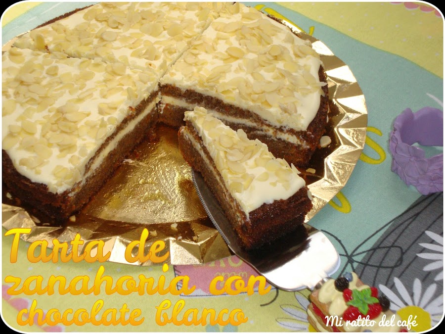 Tarta de zanahoria con chocolate blanco