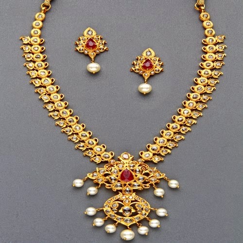 Designer uncut diamond necklaces