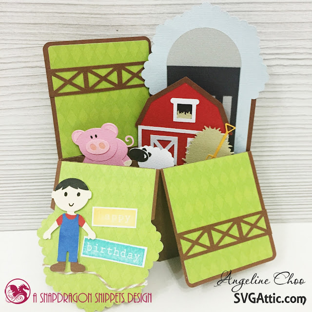ScrappyScrappy: Happy Farm Birthday #svgattic #scrappyscrappy #boxcard #farm #birthday