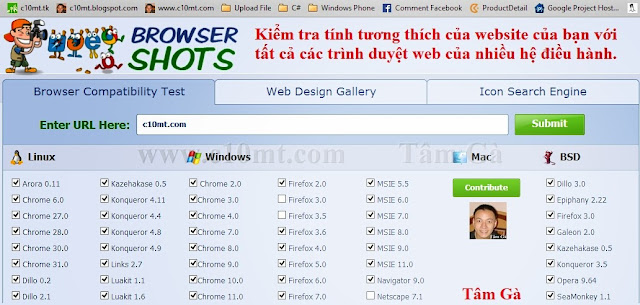 Browsershots - Ping website online tới 200 trình duyệt