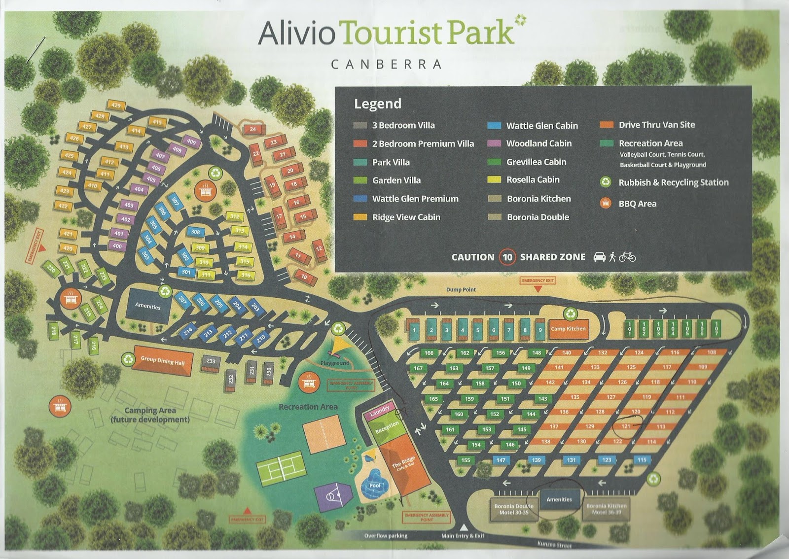 alivio tourist park address