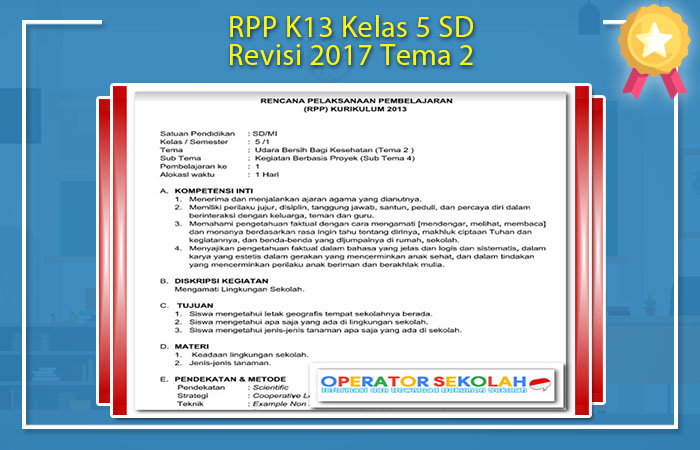 RPP K13 Kelas 5 SD Revisi 2017 Tema 2 RPP K13 Kelas 5 SD Revisi 2017 Tema 2