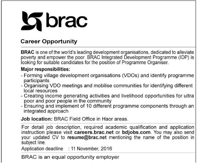 Career of BRAC