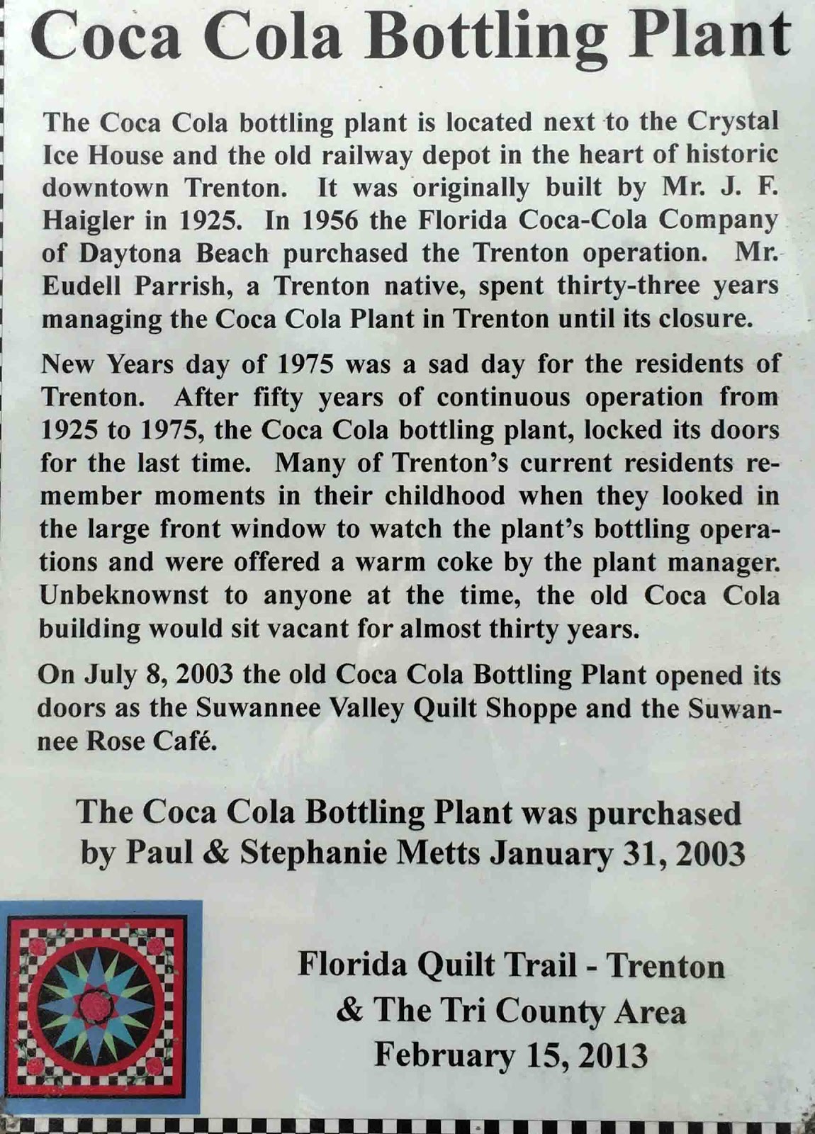 Cat Patches Quilt Shop Suwanee Valley Quilt Shop; Trenton, Florida